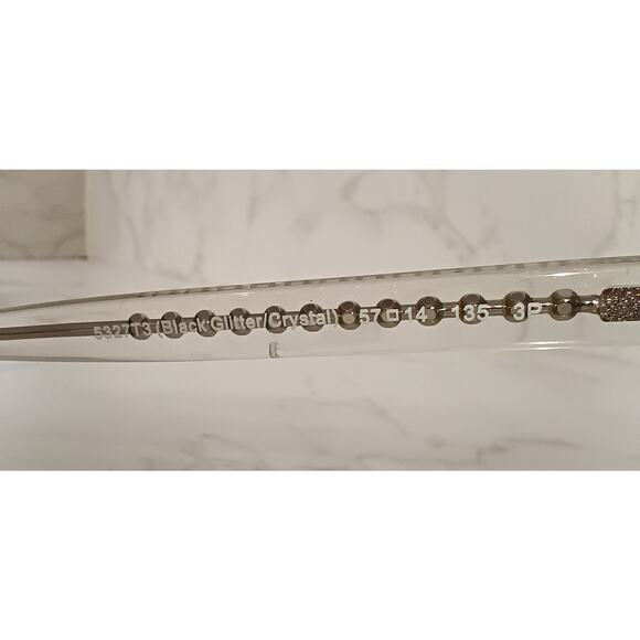 COACH Black Glitter & Crystal Cat Eye Sunglasses with Case - Picture 5 of 8